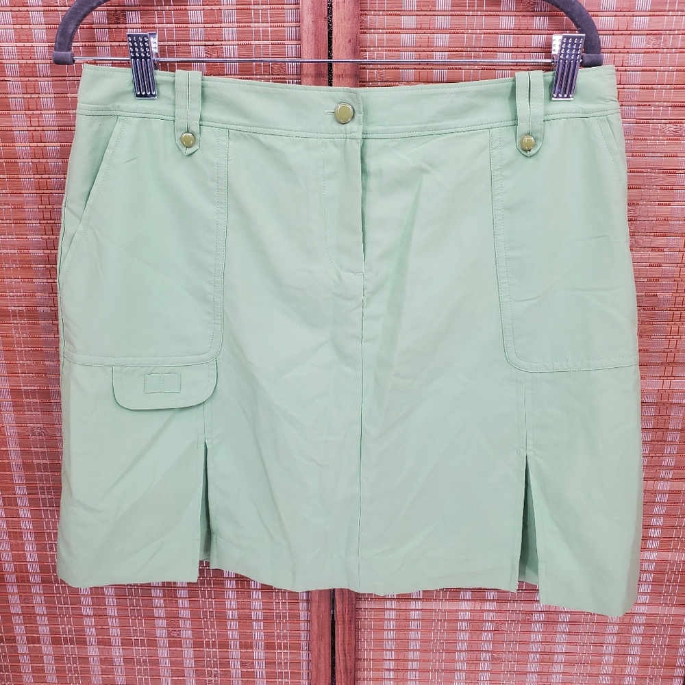 ☆ IZOD Women's Size 8 Mint Green Pleated Golf Skort NWT Cargo Pocket